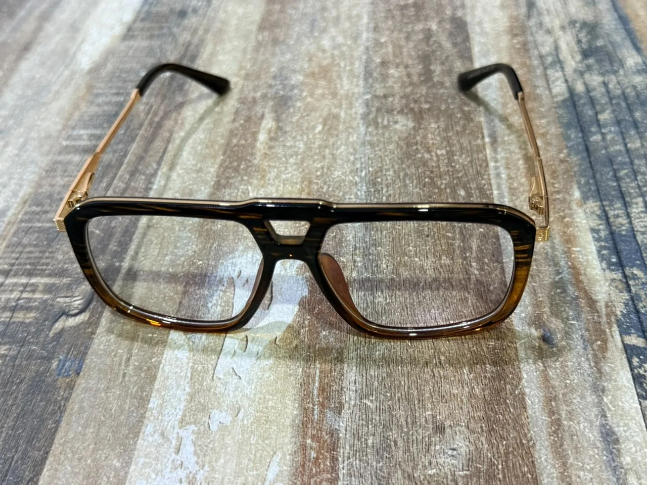 Montura Aviador Carey de acetato y metal